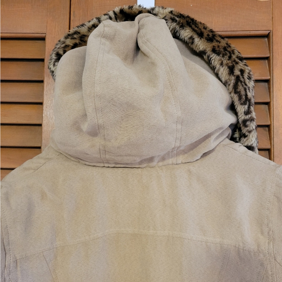 Brown Faux Fur Trim Coat Size 14 Large - Picture 6 of 11